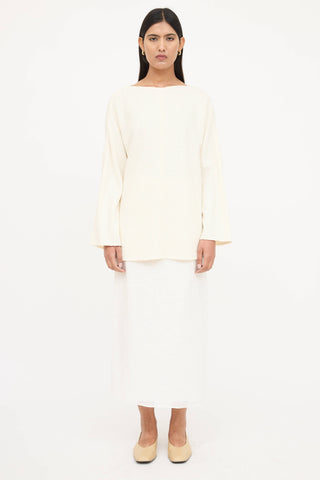 The Row Linen Slit Midi Skirt