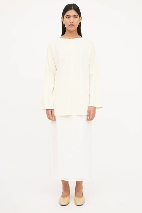 The Row Linen Slit Midi Skirt