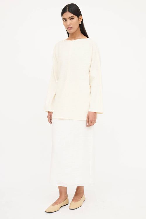 The Row Linen Slit Midi Skirt
