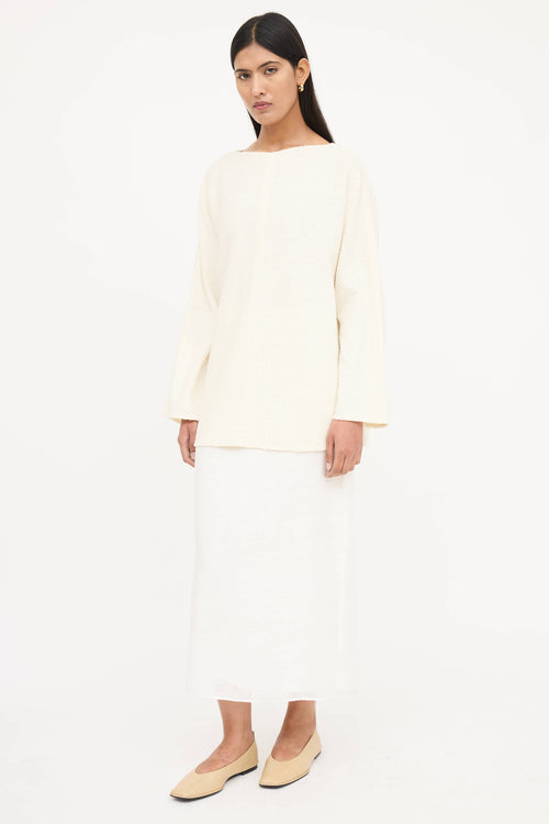 The Row Linen Slit Midi Skirt