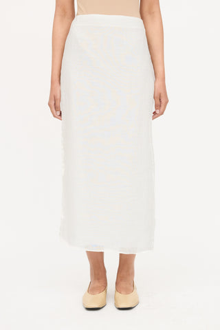 The Row Linen Slit Midi Skirt