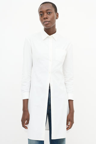 The Row White Long Button Up Shirt