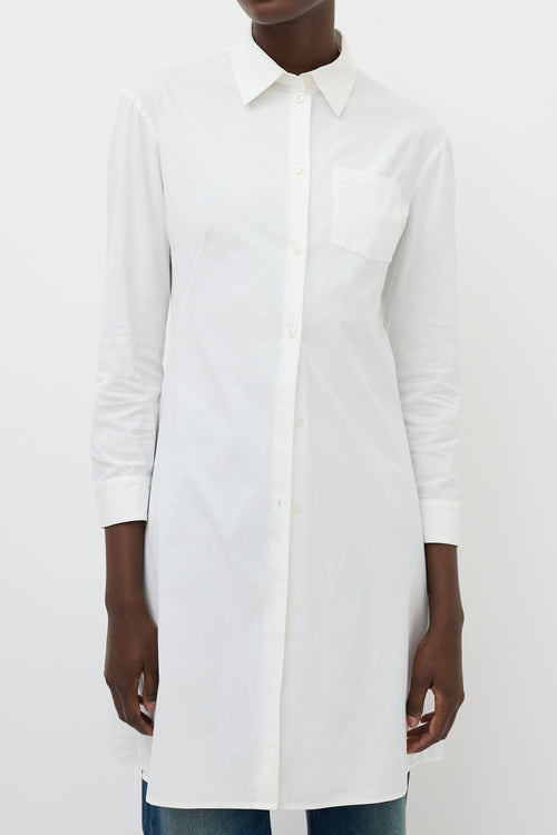 The Row White Long Button Up Shirt