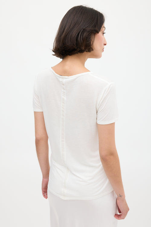 The Row White High Low T-Shirt