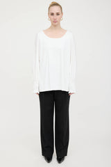 The Row Shirred Scoop Neck Top