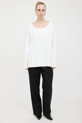 The Row Shirred Scoop Neck Top