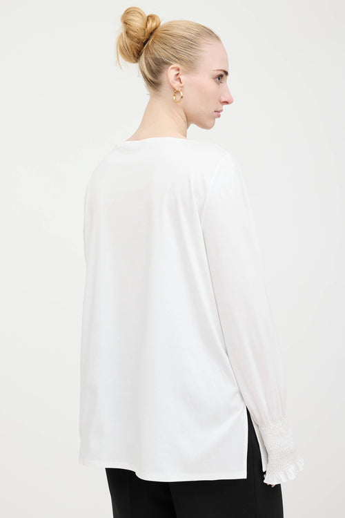 The Row Shirred Scoop Neck Top