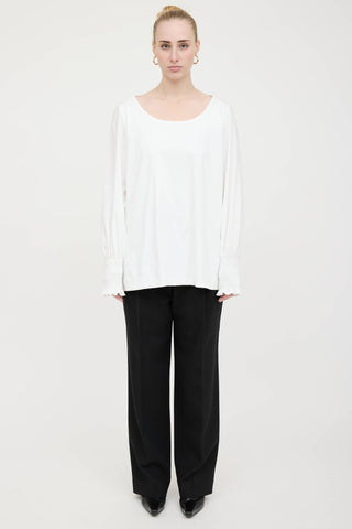 The Row Shirred Scoop Neck Top