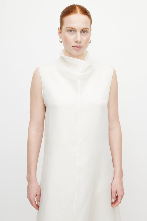 The Row White Virginia Silk Dress