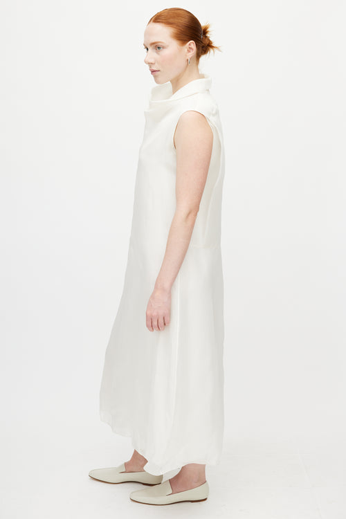 The Row White Virginia Silk Dress