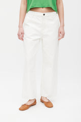 The Row White Wide Leg Carpenter Jeans
