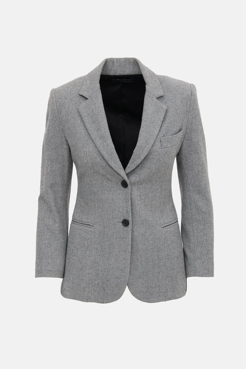 The Row Wool Button Blazer