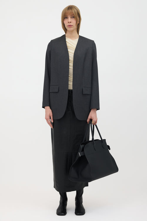 The Row Wool Fie Collarless Blazer