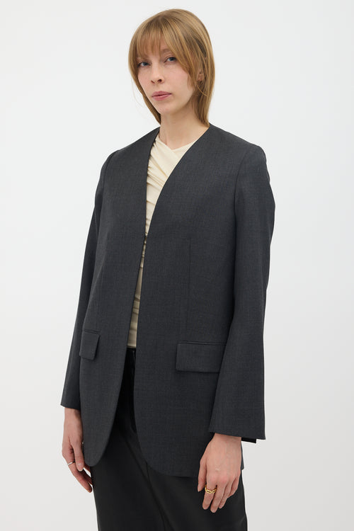 The Row Wool Fie Collarless Blazer