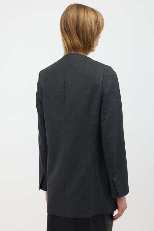 The Row Wool Fie Collarless Blazer