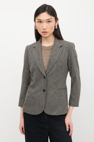 The Row Wool Herringbone Blazer