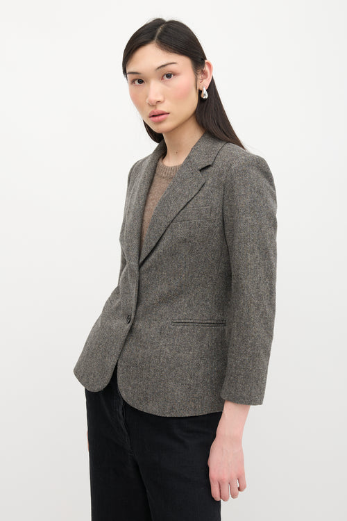 The Row Wool Herringbone Blazer
