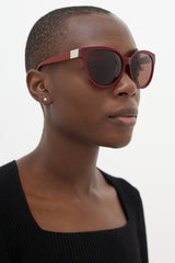 The Row X Linda Farrow Leather Sunglasses