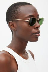 The Row X Oliver Peoples Gold Executive Suite Aviator Sunglasses