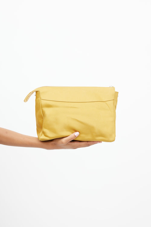 The Row Yellow Satin Zip Pouch
