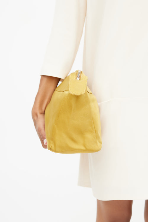 The Row Yellow Satin Zip Pouch