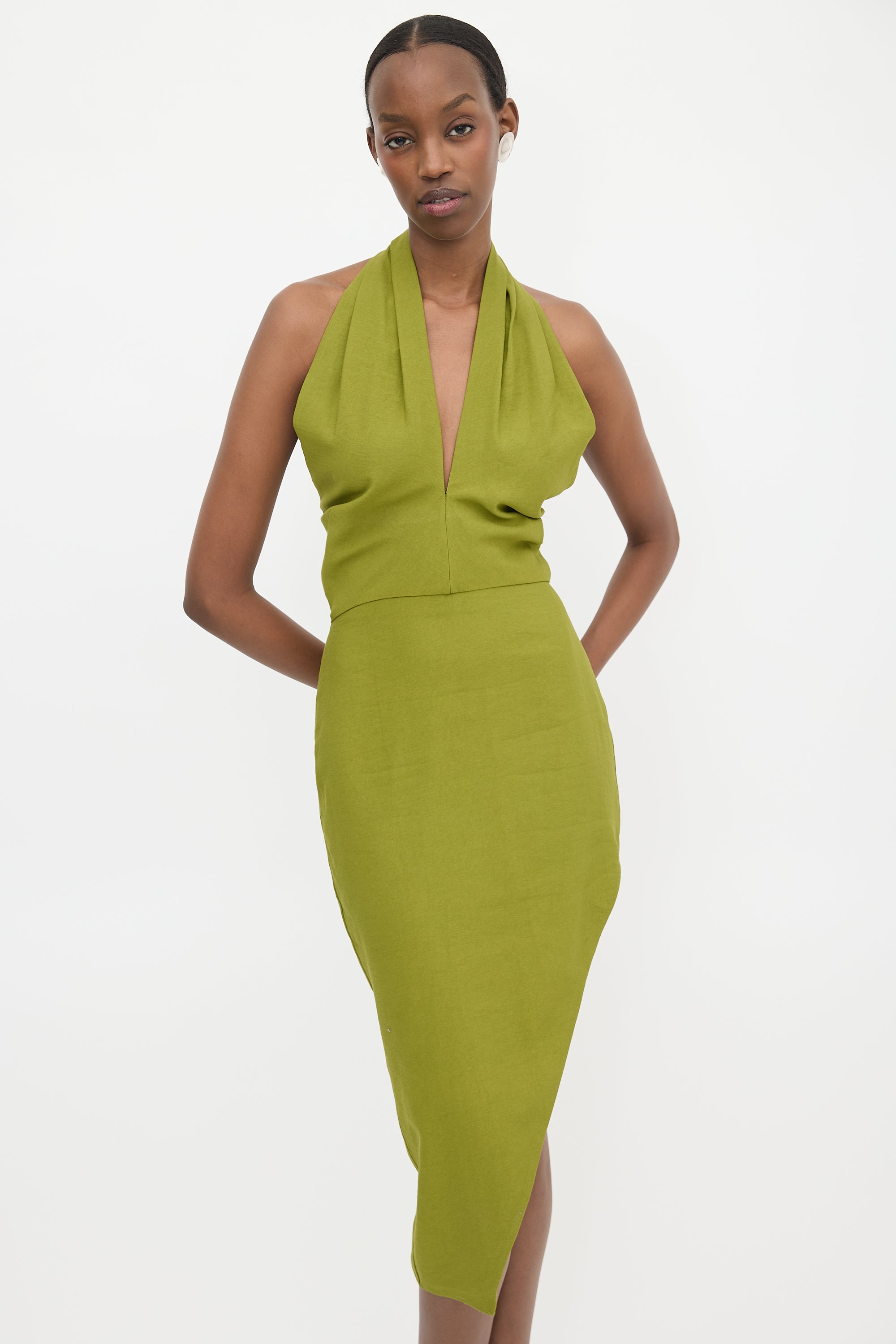 the sei halter dress The Sei Halter Drape Bias Gown in Cherry