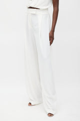 The Sei White V-Neck Tie Top & Pant Set