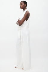 The Sei White V-Neck Tie Top & Pant Set