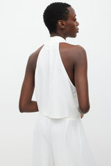 The Sei White V-Neck Tie Top & Pant Set