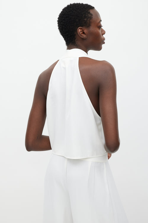 The Sei White V-Neck Tie Top & Pant Set