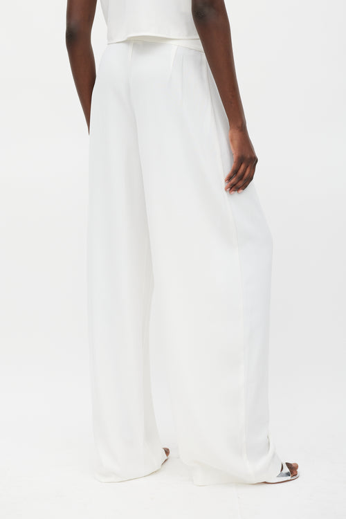 The Sei White V-Neck Tie Top & Pant Set