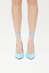 The Attico Blue Rhinestone Venus Slingback Heel