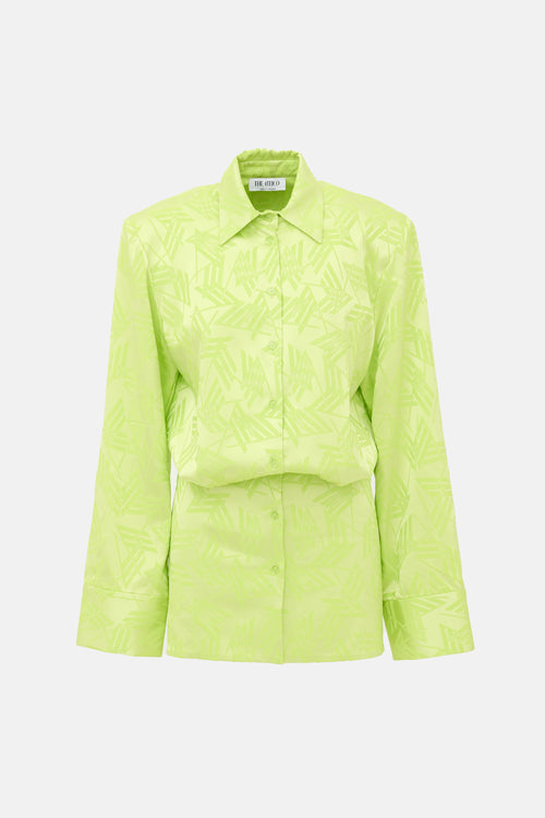 The Attico Fluorescent Satin Jacquard Dress