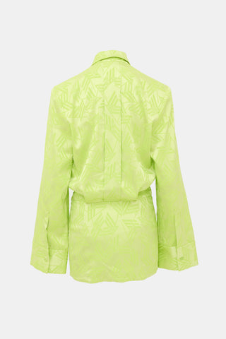 The Attico Fluorescent Satin Jacquard Dress