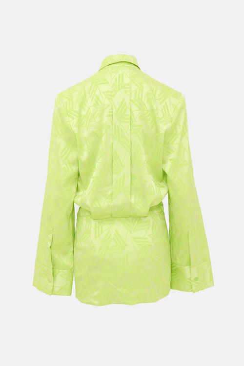 The Attico Fluorescent Satin Jacquard Dress