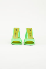 The Attico Green Patent Devon Heeled Mule