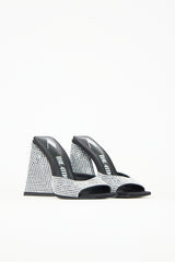 The Attico Leather Crystal Devon Mule