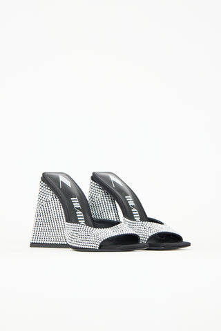 The Attico Leather Crystal Devon Mule