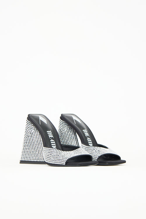 The Attico Leather Crystal Devon Mule