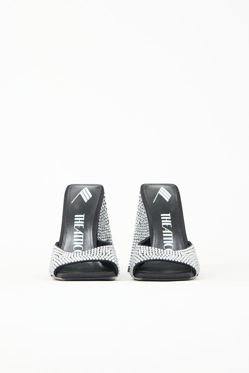 The Attico Leather Crystal Devon Mule