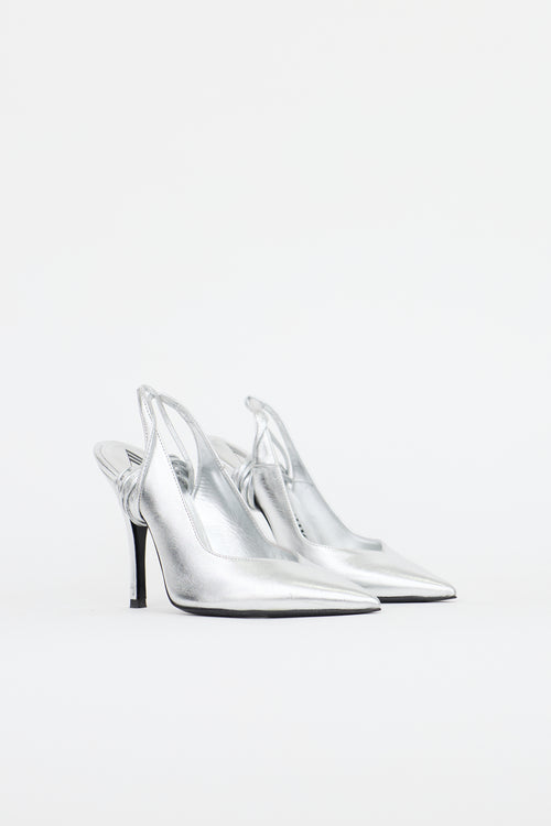 The Attico Metallic Leather Venus Pump