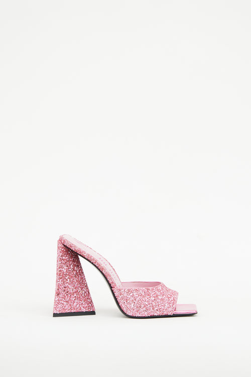 The Attico Pink Devon High Heel Mule