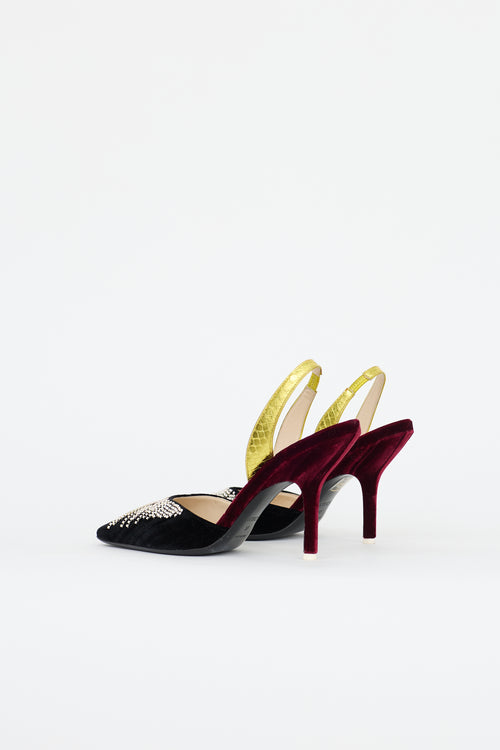 The Attico Velvet Mara Crystal Embellished Pump