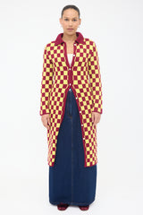 The Elder Statesman Wool Checkered Sweater Dress