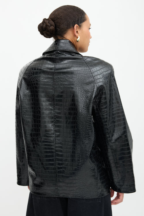 The Frankie Shop Embossed Faux Leather Jackie Coat