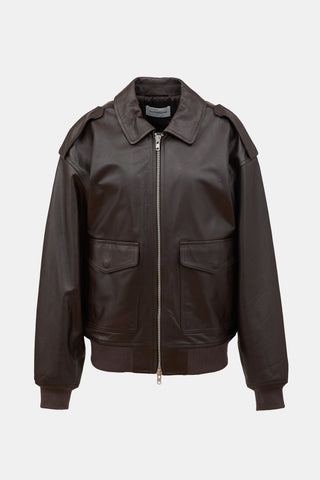 The Frankie Shop Leather Viper Jacket