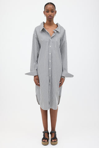The Frankie Shop Oversized Pinstripe Shirt Dress