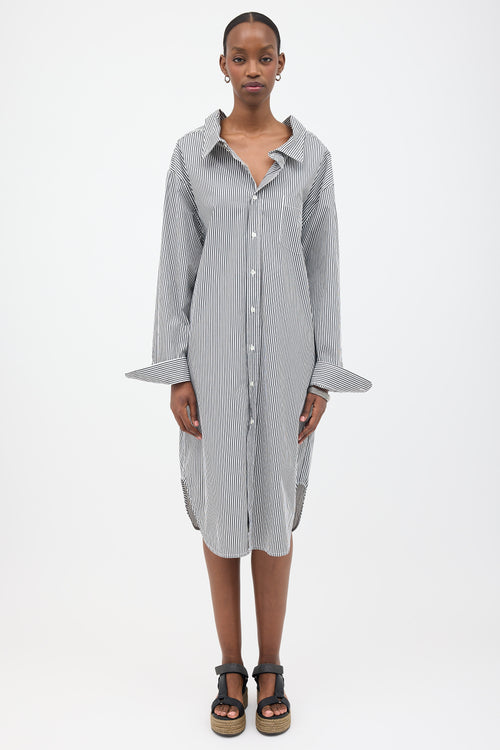 The Frankie Shop Oversized Pinstripe Shirt Dress