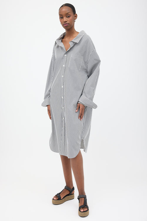 The Frankie Shop Oversized Pinstripe Shirt Dress