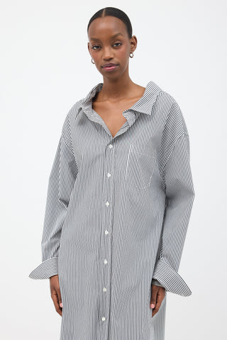 The Frankie Shop Oversized Pinstripe Shirt Dress
